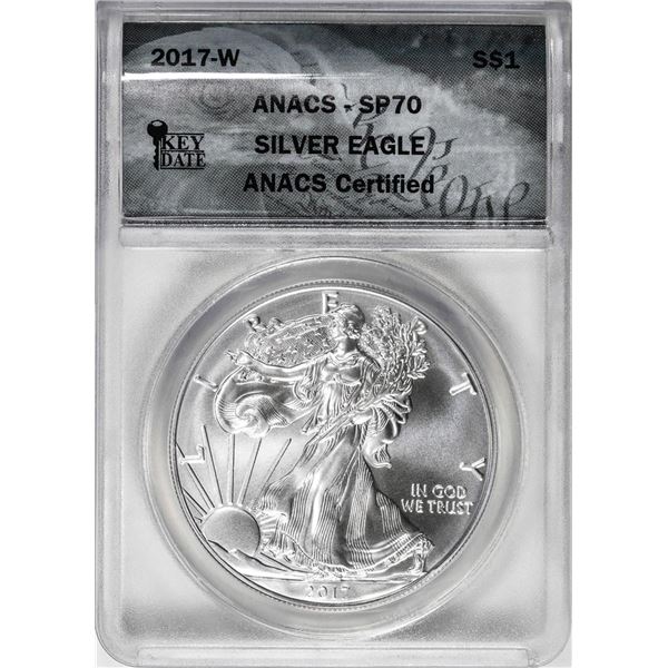 2017-W $1 Burnished American Silver Eagle Coin ANACS SP70