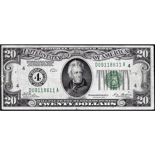 1928 $20 Federal Reserve Note Cleveland