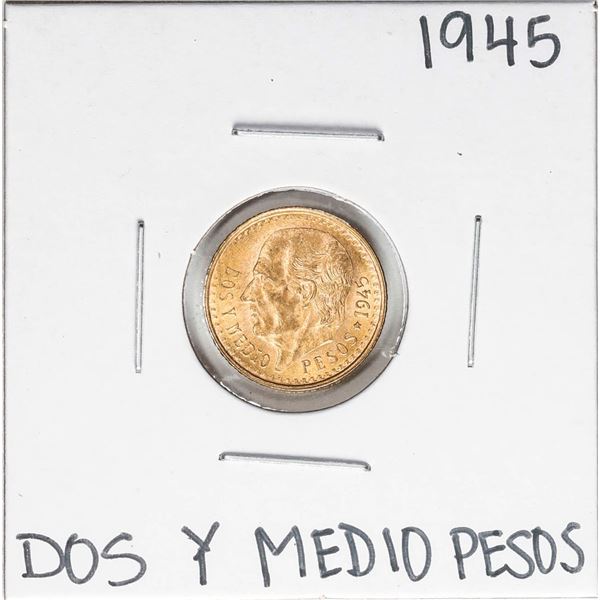 1945 Mexico Dos Y Medio Pesos Gold Coin