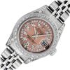 Image 2 : Rolex Ladies Stainless Steel Quickset Salmon Diamond Datejust Wristwatch