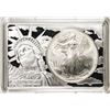 Image 1 : 1995 $1 American Silver Eagle Coin & 2oz Silver Bar Set