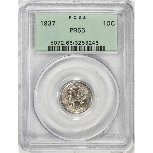 1937 Proof Mercury Dime Coin PCGS PR66 Old Green Label