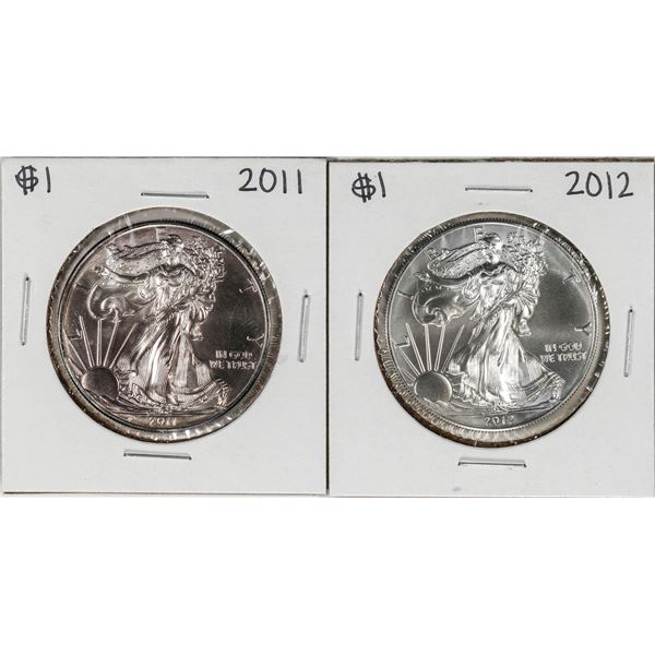 Lot of 2011-2012 $1 American Silver Eagle Coins