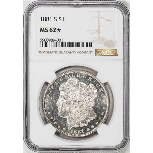 1881-S $1 Morgan Silver Dollar Coin NGC MS62* Star