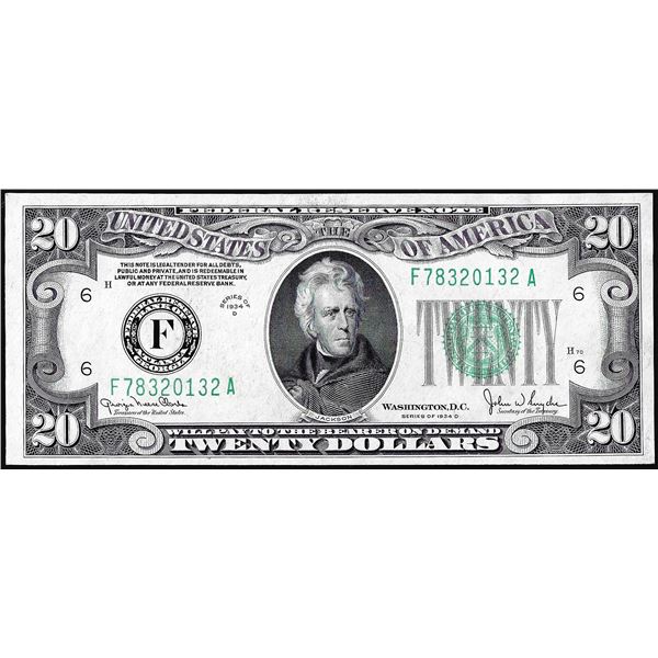 1934D $20 Federal Reserve Note Atlanta