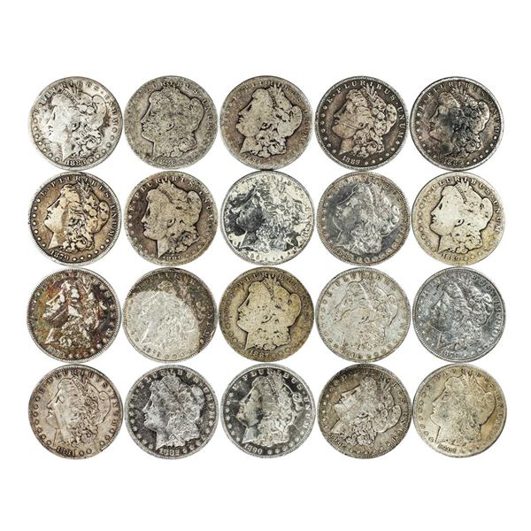 Lot of (20) Pre-1921 $1 Morgan Silver Dollar Coins Culls
