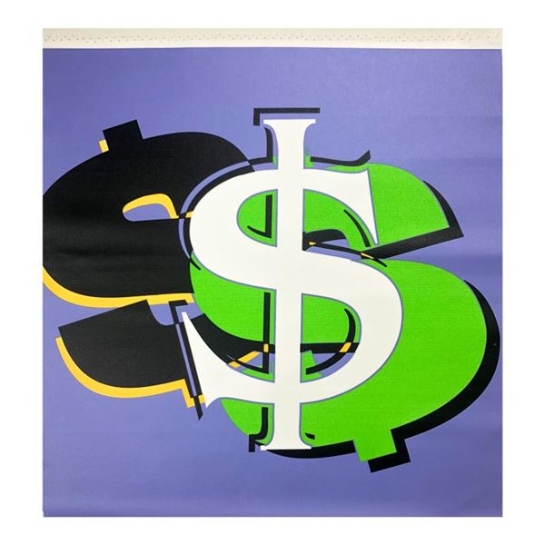 Steve Kaufman (1960-2010) "Dollar Sign (Purple)" Original Mixed Media on Canvas