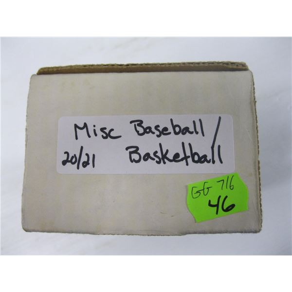 BOX W/2020-2021 MISC. BASEBALL & BASKETBALL CARDS