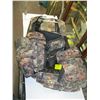 Image 1 : HUNTING CAMMO VEST W/ATTACHMENTS, SEAT CUSHION, FANNY PACK, ETC.