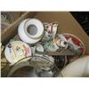 Image 2 : 2 BOXES OF DISHWARE, PYREX BOWL, MUGS, VASES, PLATTERS, ETC.