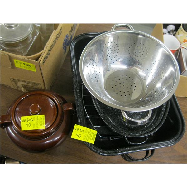 BEAN POT, ROASTER, COLLANDER, ETC.