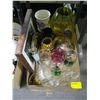 Image 1 : VARIOUS DISHES, DECANTER, MUGS, VASES, FRAMED PRINT, ETC.