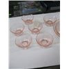 Image 2 : PINK DEPRESSION GLASS, SERVING BOWL & 4 DESSET BOWLS