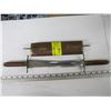 Image 2 : ANTIQUE WOOD HANDLED CARVING SET IN DECORATIVE HOLDER