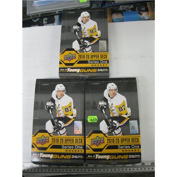 3 BOXES OF 2019-2020 UPPER DECK SERIES 1 HOCKEY CARDS