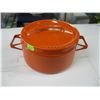 Image 1 : DANSKE-ANABIA FINEL ORANGE ENAMEL POT W/LID