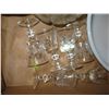 Image 2 : BOX OF MISC. GLASS VASE, LIQUER GLASSES, SERVING BOWL