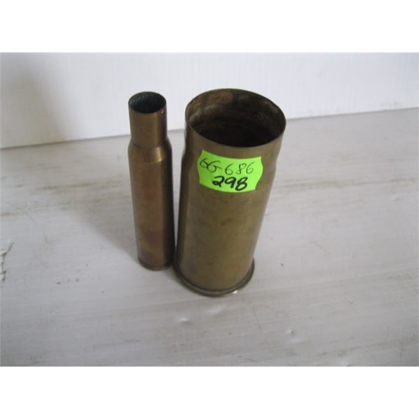 2 LG BRASS SHELL CASINGS