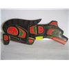 Image 1 : CARVED, PAINTED & SIGNED BY MATTHEW BAKER, THE SQUAMISH NATION CARVED NATIVE PLAQUE OF THE WOLF