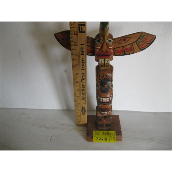 CARVED & PAINTED TOTEM POLE