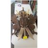 Image 1 : WOODEN CARVED SHIELD W/SWORDS