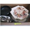 Image 1 : 3 BOXES OF MISC. TEAPOT, PLATES, ETC.
