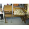 Image 1 : PADDED BENCH W/TABLE & DRAWER