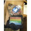 Image 2 : 2 BOXES OF MISC. BELTS, ELECTRIC SHIRT, FAN, PICTURE, ETC.