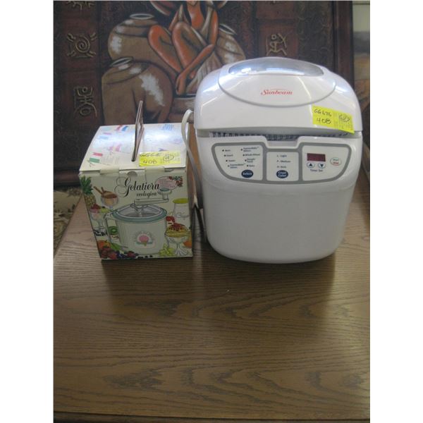 SUNBEAM ELECTRIC BREADMAKER & A GELATIN MAKER