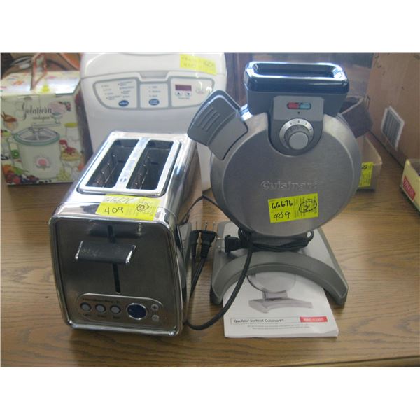 HAMILTON BEACH 2 SLICE TOASTER & A CUISINART WAFFLEMAKER