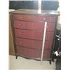 Image 1 : ANTIQUE RIBBON MAHOGONY 6 DRAWER CHEST OF DRAWERS