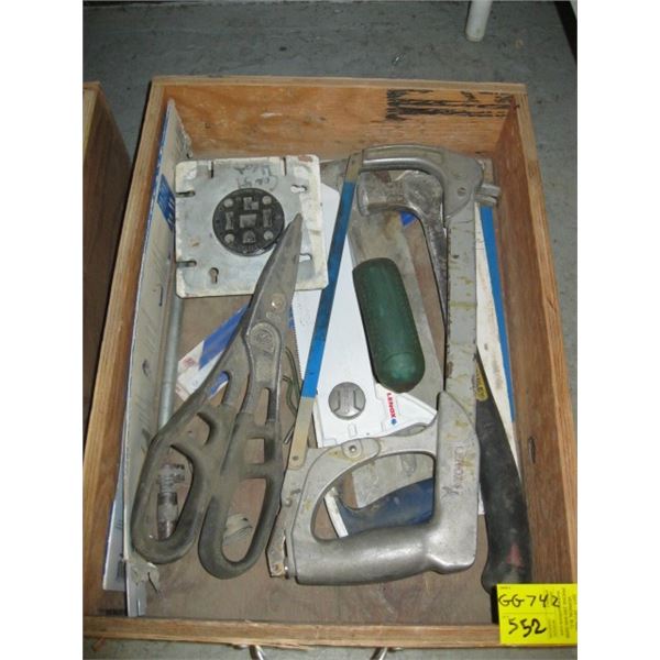 DRAWER W/ASST. TOOLS, HAMMER, HACKSAW, ETC.