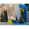 Image 3 : BOX & BUCKET OF ASST. TILE TOOLS, SCRAPERS, TROWELS, ETC.