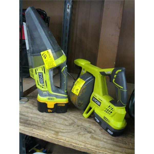 RYOBI POWERED CORDLESS AUGER & VACUUM, NO CHARGER