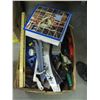 Image 1 : BOX OF MISC. HOME REPAIR BOOK, BRACKETS, LEVELS, GRABBER, ETC.
