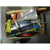 Image 2 : BOX OF MISC. HOME REPAIR BOOK, BRACKETS, LEVELS, GRABBER, ETC.