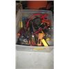 Image 1 : PLASTIC BIN OF MISC. ALLEN KEYS, ELECTRICAL TESTERS, ETC.