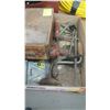 Image 1 : BOX W/MISC. HAND DRILLS, WOODEN BOX, ETC.