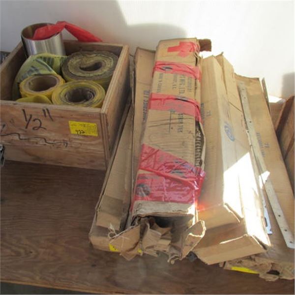 BOX W/ASST. FLAGGING TAPE & LG. LOT OF CEMENT TIES