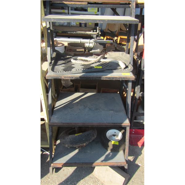 METAL DISPLAY STAND & PAIR OF WINTER TRUCK MATS & 2 TIRES