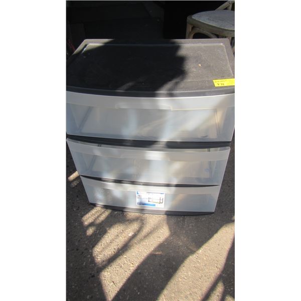 3 DRAWER PLASTIC STORAGE UNIT