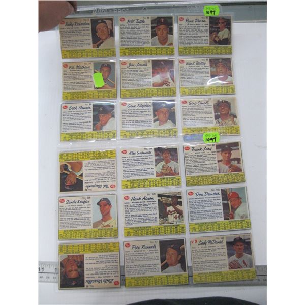 2 SHEETS OF POST 1960 BASEBALL CARDS