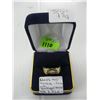 Image 2 : LADIES 14KT SOLITAIRE RING W/GOLD NUGGET ACCENT - .20 TCW w/A - $3,565. - SZ 7 3/4