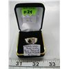 Image 2 : MENS 10KT RING W/BLUE STONE & 3 SMALL DIAMONDS - 9 G - SZ 10 3/4