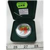 Image 1 : 1 OZ. CDN SILVER (99.9%) COLOUR LEAF COIN - TAX EXEMPT