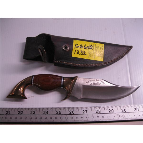 WOOD AND METAL HANDLE KNIFE WITH SHEATH