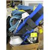 Image 1 : 2 DESK LAMPS AND BOX WITH MISC BAGS ETC