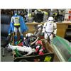 Image 1 : BOX OF ASSORTED FIGURINES, BAT MAN, SPIDER MAN, STAR WARS ETC