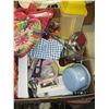 Image 2 : BOX OF MISC KITCHEN UTENSILS, MIXER, CAN OPENER ETC