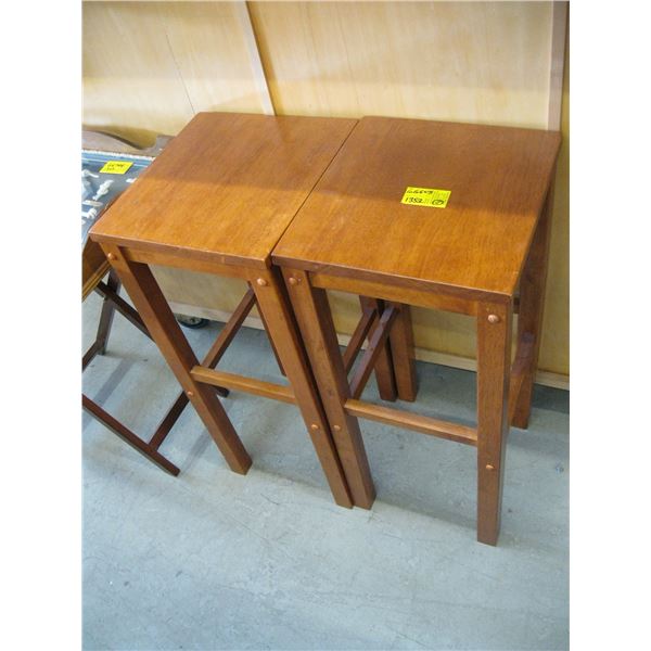 PAIR OF WOODEN STOOLS